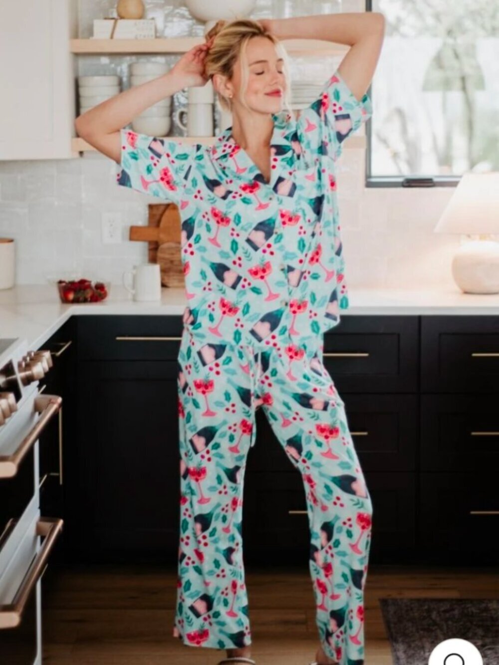 NWT Katy Did Champagne Coupes & Holiday Pajama 2 Piece Set Size Small